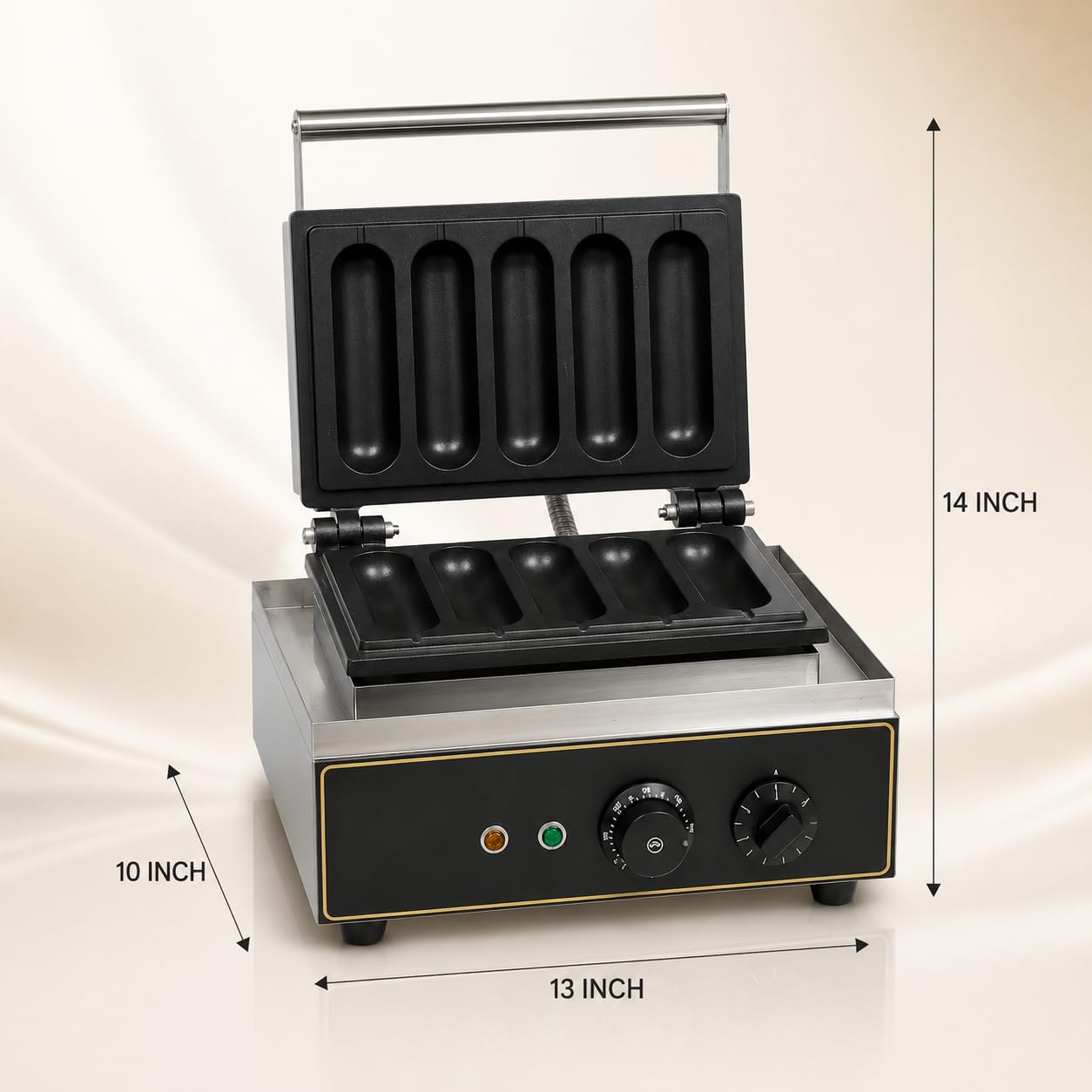 Gurubhai Equipments 5 Stick Waffle Maker Machine, Commercial Electric Waffle Stick Maker, Professional Belgian Waffle Machine for Cafe Bakery