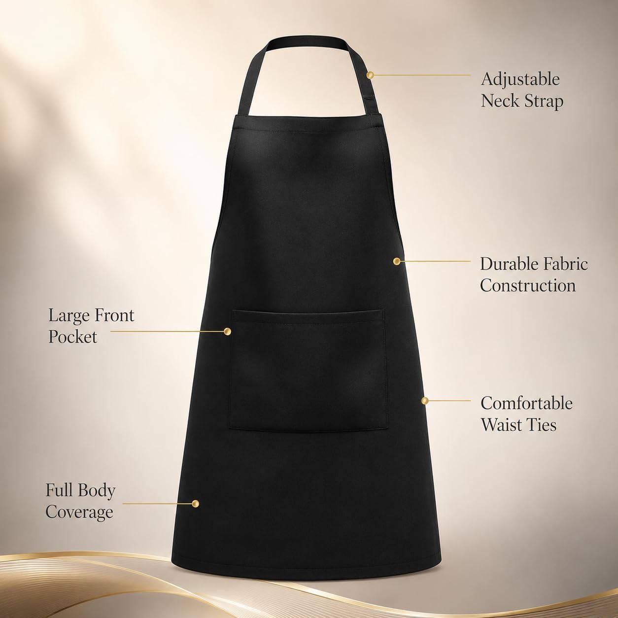 GURUBHAI EQUIPMENTS Chef Apron with Hat Set | Adjustable Kitchen Apron with Front Pocket for Men & Women | Professional Cooking Uniform for Restaurants, Cafés & Catering Use