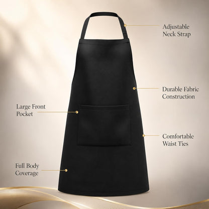 GURUBHAI EQUIPMENTS Chef Apron with Hat Set | Adjustable Kitchen Apron with Front Pocket for Men & Women | Professional Cooking Uniform for Restaurants, Cafés & Catering Use