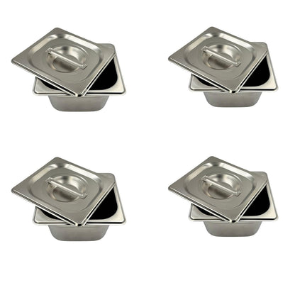 GURUBHAI EQUIPMENTS Gn Pan Food Container 1/2 100mm (4" Deep) Stainless Steel Gastronorm Pan with Lid-(Set of 1) – Easy-to-Clean Food Storage Solution for Commercial Kitchens, Catering use