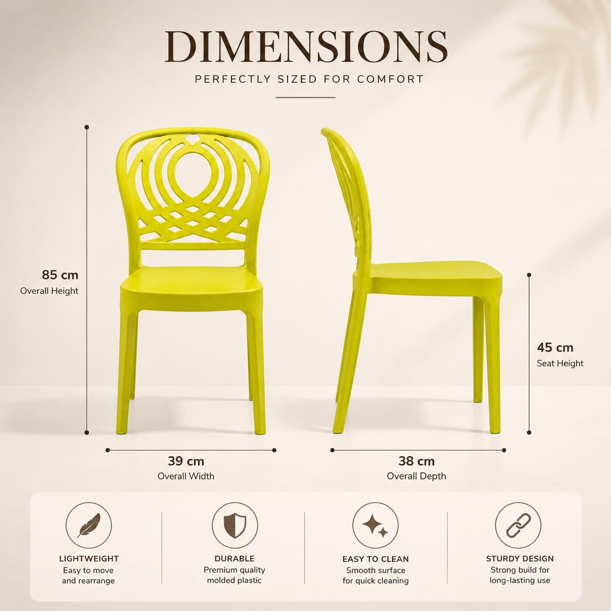 GURUBHAI EQUIPMENTS Dining Chair Restaurant Chair Cafe Chair for Home Dining Room Indoor Outdoor Seating