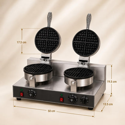 Gurubhai Equipments Commercial Waffle Maker Machine, Electric Belgian Waffle Baker, Professional Waffle Machine for Cafe Bakery Restaurant Food Stall