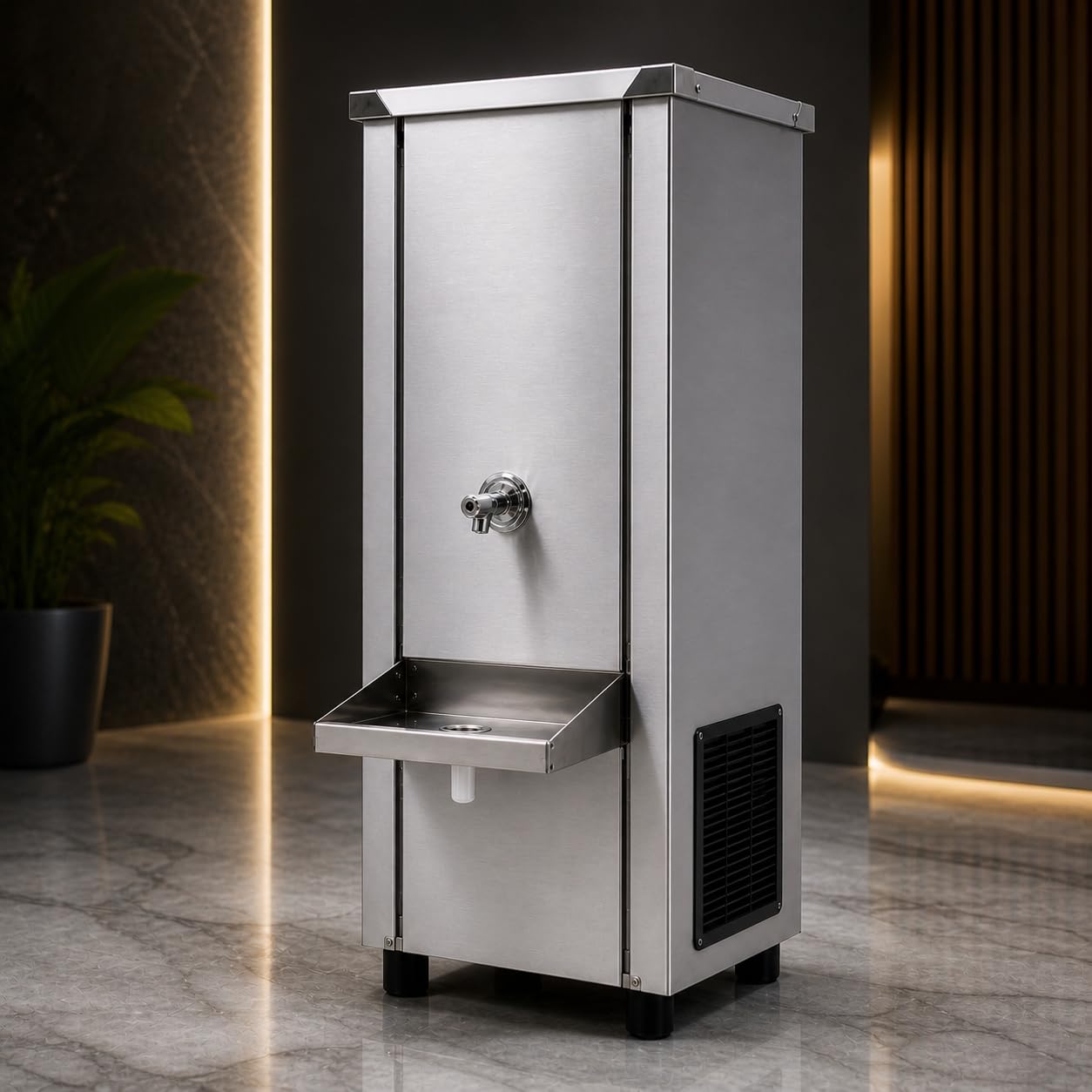Gurubhai Equipments 40L Stainless Steel Water Cooler | Commercial Drinking Water Cooler Machine | Heavy Duty Electric Water Cooler for Office, School & Restaurant