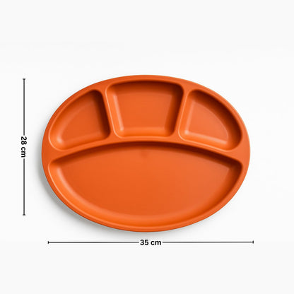 GURUBHAI EQUIPMENTS 4-Compartment Plastic Dinner Plate – Pack of 3 | Durable Partition Thali for Meals | Unbreakable & Lightweight for Home, Hotel, Restaurant & Canteen Use
