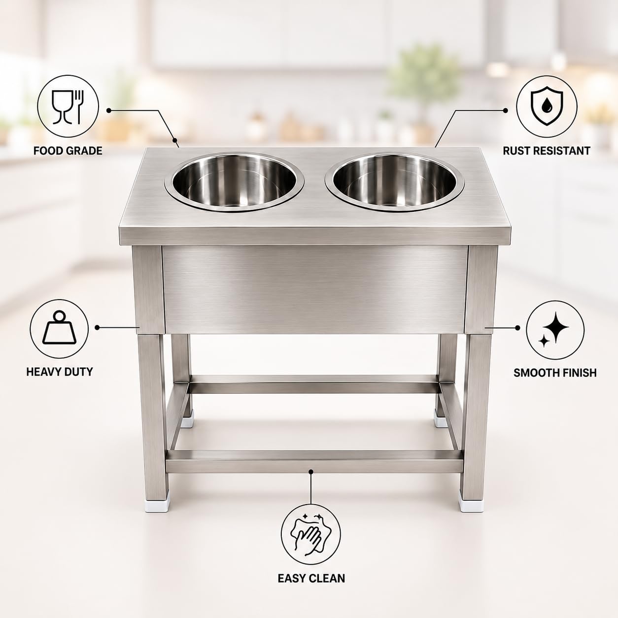 Gurubhai Equipments Electric Bain Marie Commercial Food Warmer Steam Table Buffet Counter for Restaurant Catering