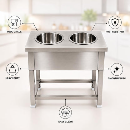 Gurubhai Equipments Electric Bain Marie Commercial Food Warmer Steam Table Buffet Counter for Restaurant Catering