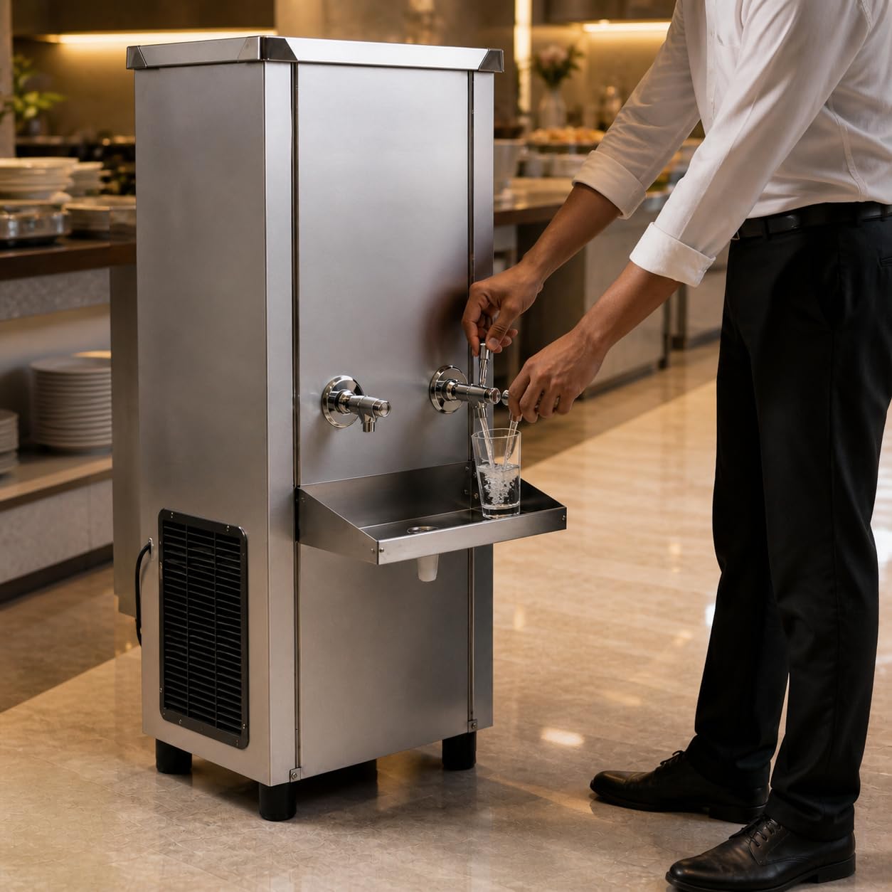 Gurubhai Equipments 60L Stainless Steel Water Cooler | Commercial Drinking Water Cooler Machine | Heavy Duty Electric Water Cooler for Office, School & Restaurant