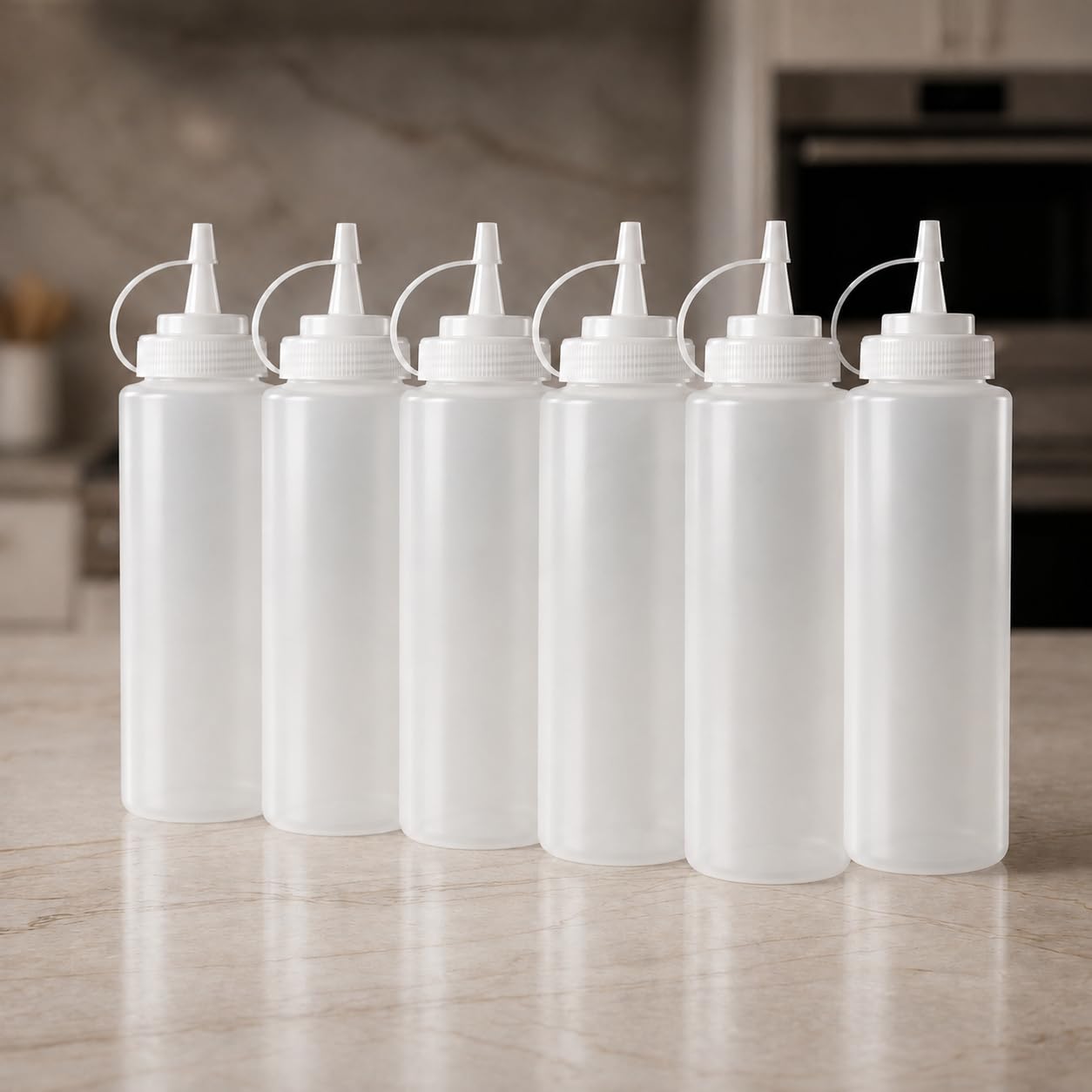 GURUBHAI EQUIPMENTS 1 Liter Ketchup Bottle – Pack of 6 Food-Grade Plastic Tomato Sauce Bottles for Restaurants, Cafeterias, Hotels & Catering