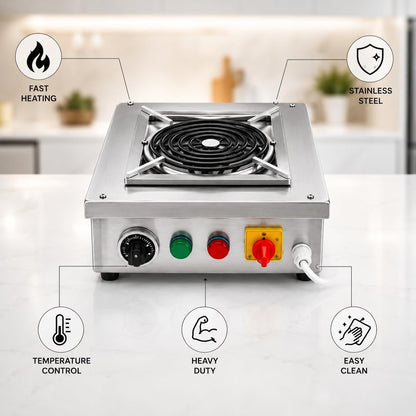 Gurubhai Equipment Commercial Induction Cooktop | Induction Stove with Temperature Control | Heavy Duty Induction Cooker for Restaurant, Hotel & Catering Kitchen