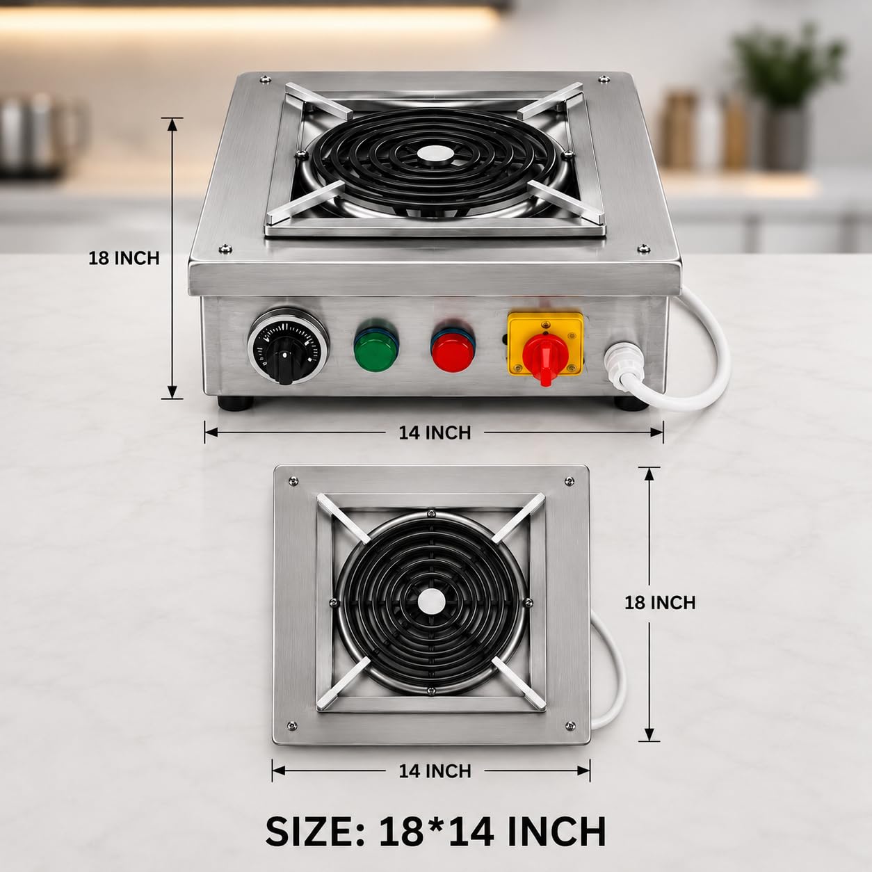Gurubhai Equipment Commercial Induction Cooktop | Induction Stove with Temperature Control | Heavy Duty Induction Cooker for Restaurant, Hotel & Catering Kitchen