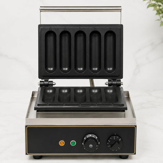 Gurubhai Equipments 5 Stick Waffle Maker Machine, Commercial Electric Waffle Stick Maker, Professional Belgian Waffle Machine for Cafe Bakery