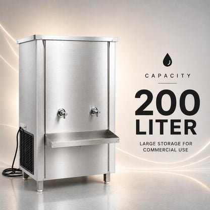 Gurubhai Equipments 40L Stainless Steel Water Cooler | Commercial Drinking Water Cooler Machine | Heavy Duty Electric Water Cooler for Office, School & Restaurant