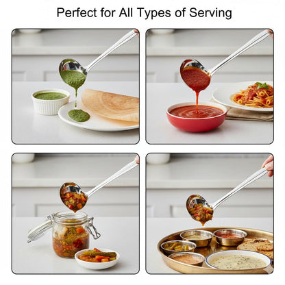 Gurubhai Equipments Durable Serving Spoons for Chutney, Sauce & Pickle | Rust-Resistant, Easy-to-Clean Small Ladle for Home & Restaurant Use