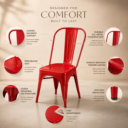 GURUBHAI EQUIPMENTS Dining Chair Restaurant Chair Cafe Chair for Home Dining Room Indoor Outdoor Seating