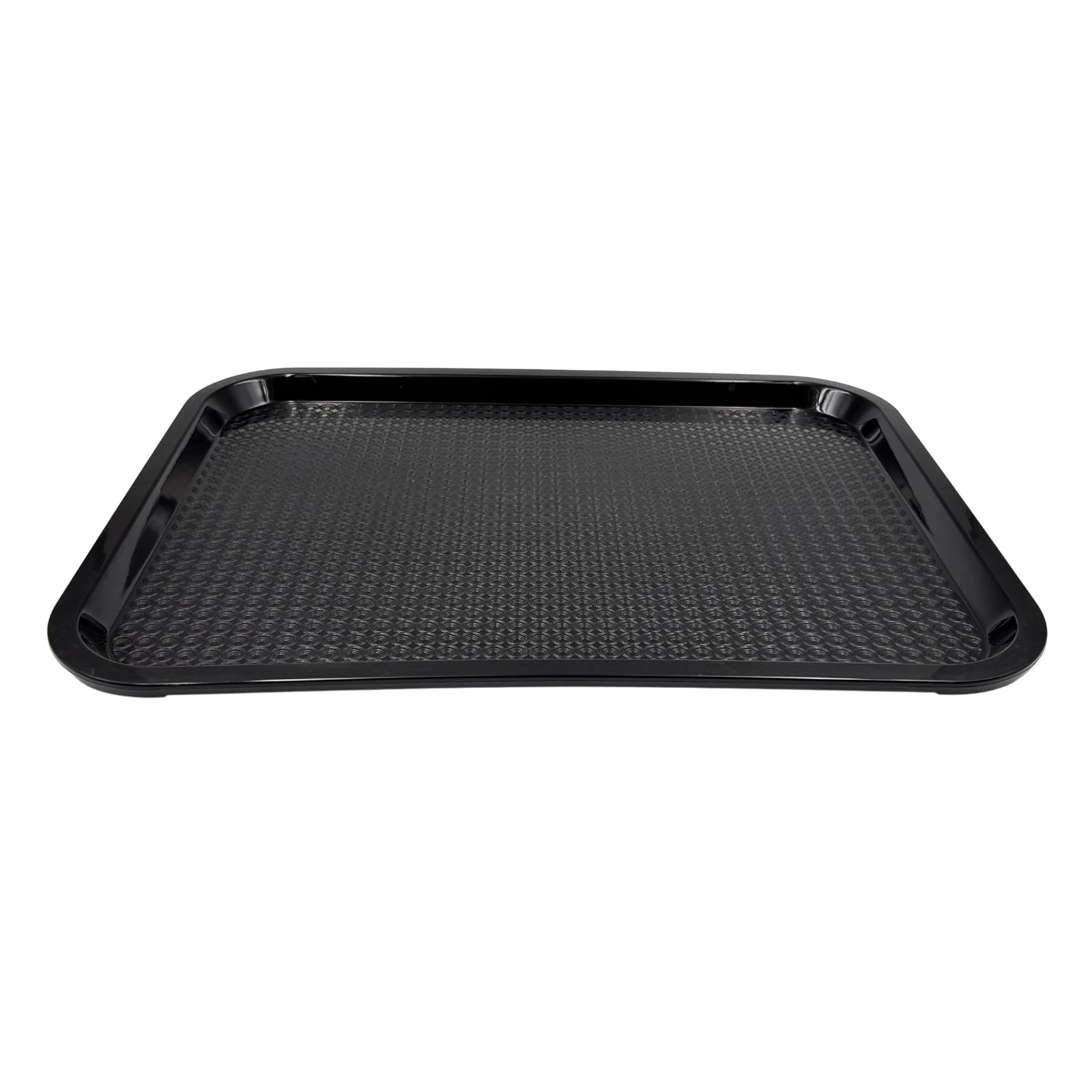 Gurubhai Equipments Serving Tray – 31x41 cm Black Plastic Utility Tray for Kitchen, Home, Cafes – Fast Food Tray/Serving Tray for Fast Food, Snack – Durable & Lightweight – Pack of 1