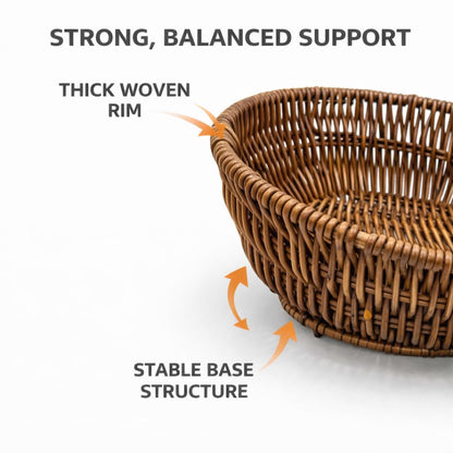 Gurubhai Equipments Round Bread & Roti Serving Basket | Restaurant Style Tabletop Bread Basket for Dining Table | Chapati, Bun & Snack Serving Basket for Home, Hotel & Cafe