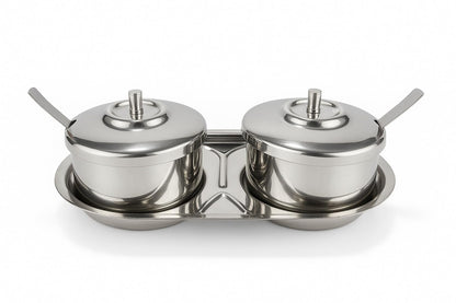 GURUBHAI EQUIPMENTS Spice Serving Bowls with Tray for Dining Table, Home, Restaurant & Hotel Use