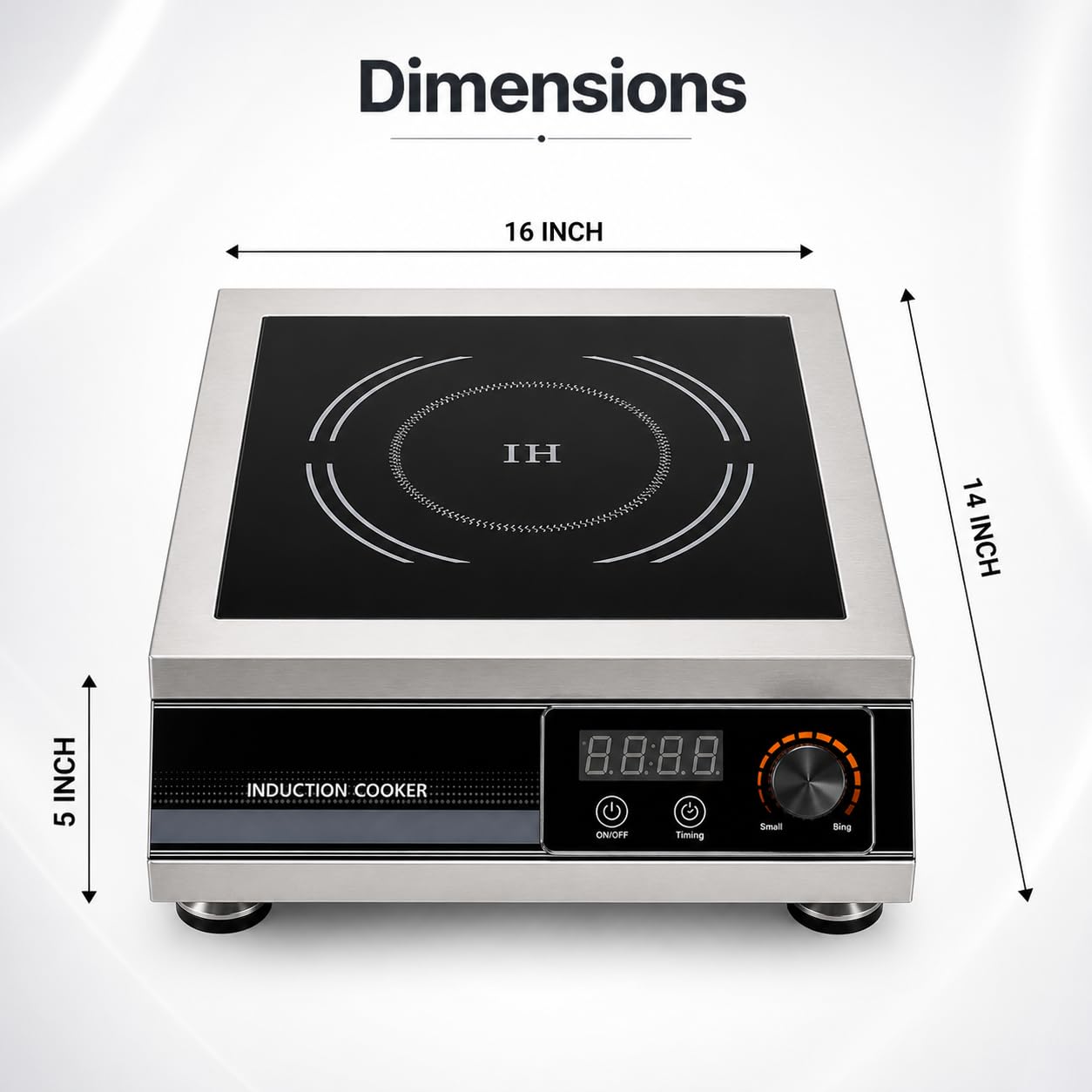 Gurubhai Equipment Commercial Induction Cooktop | Flat Induction Stove with Temperature Control | Heavy Duty Commercial Induction for Restaurant, Hotel & Catering Kitchen