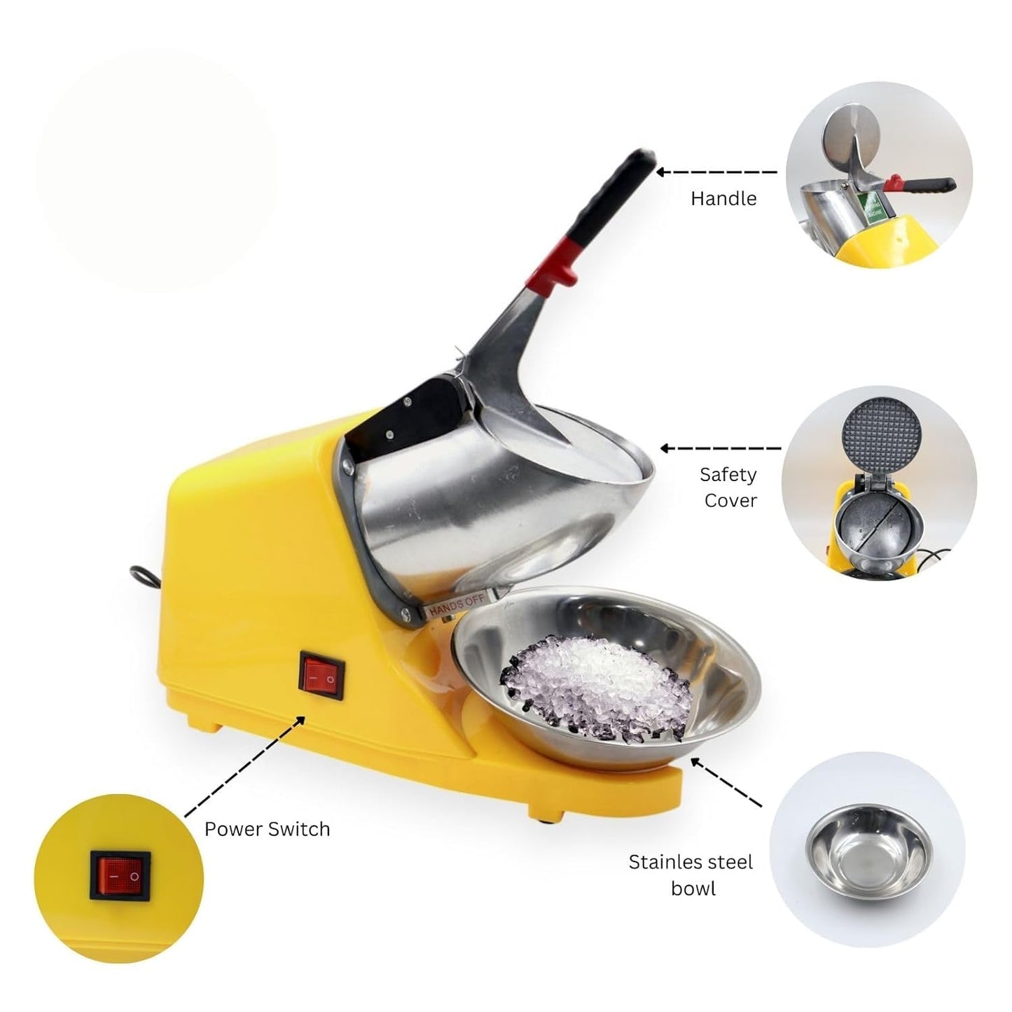 Gurubhai Equipments Commercial Heavy Duty Gola Machine | Electric Ice Shaver & Ice Crusher | Snow Cone Maker for Juice Shop, Restaurant, Café (ICE-CRUSHER-SML-02)