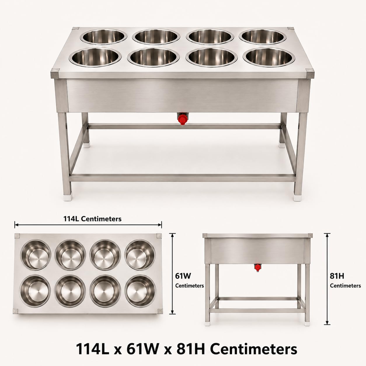 Gurubhai Equipments Electric Bain Marie Commercial Food Warmer Steam Table Buffet Counter for Restaurant Catering
