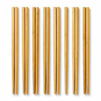 Gurubhai Equipments Bamboo Chopsticks | Natural Wooden Reusable Asian Dining Utensils for Noodles, Sushi, Rice & Chinese Food 20 pc