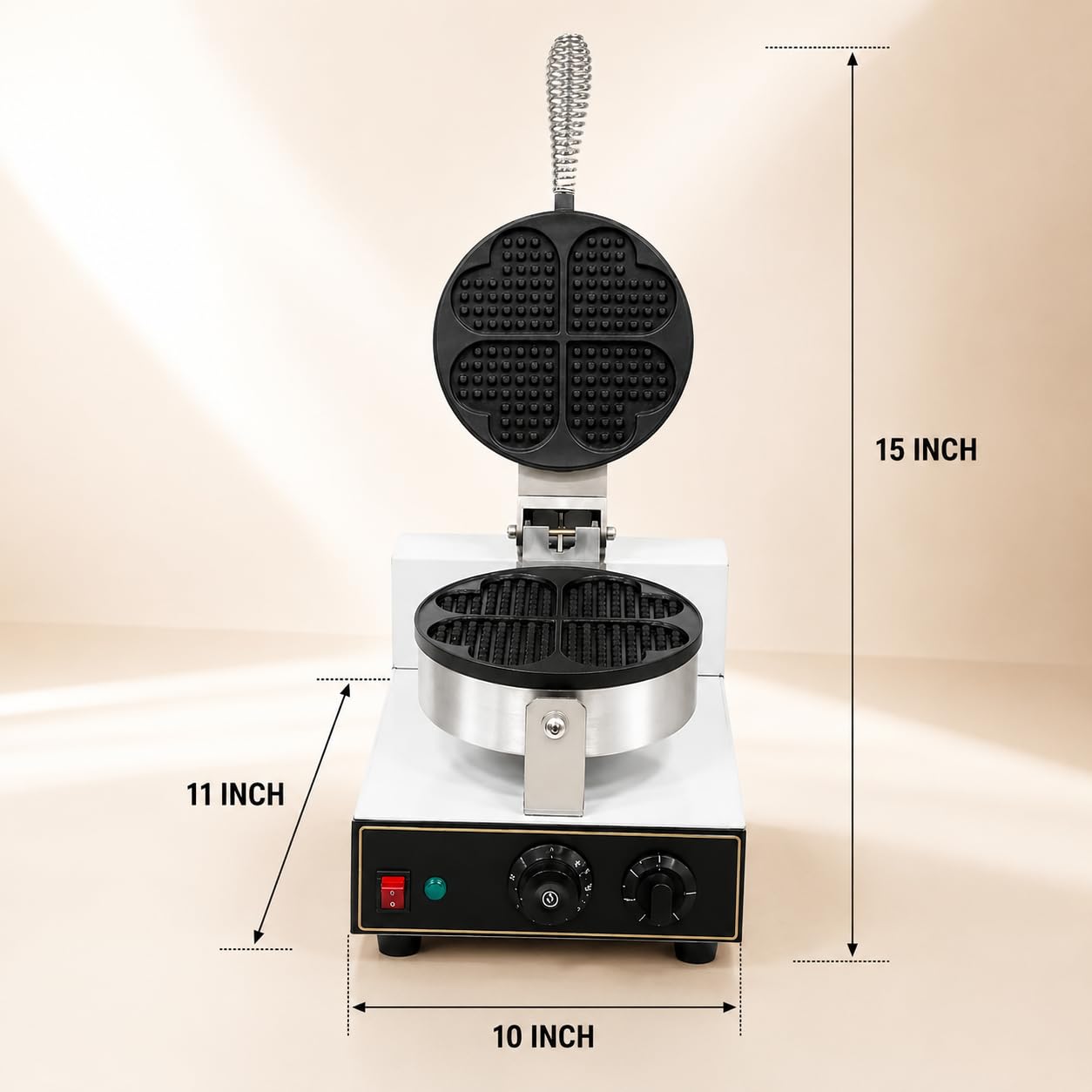 Gurubhai Equipments Heart Shape Waffle Maker 5 Slot, Commercial Electric Waffle Maker Machine, Professional Belgian Waffle Machine for Cafe Bakery