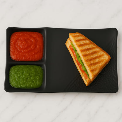 GURUBHAI EQUIPMENTS Melamine Serving Platter – Set of 6 | Unbreakable Bat Platter/Trays for French Fries, Momos, Rolls, Snacks & Desserts | Stylish & Durable Platters for Home, Cafés & Restaurants