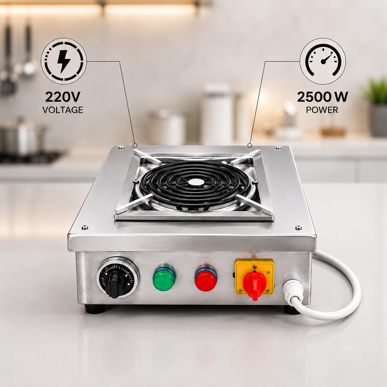 Gurubhai Equipment Commercial Induction Cooktop | Induction Stove with Temperature Control | Heavy Duty Induction Cooker for Restaurant, Hotel & Catering Kitchen