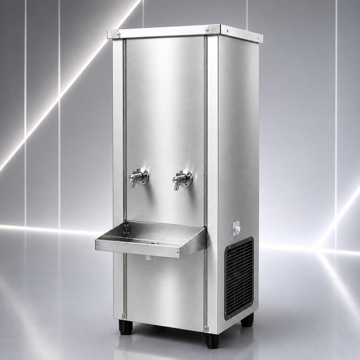 Gurubhai Equipments 100L Stainless Steel Water Cooler | Commercial Drinking Water Cooler Machine | Heavy Duty Electric Water Cooler for Office, School & Restaurant