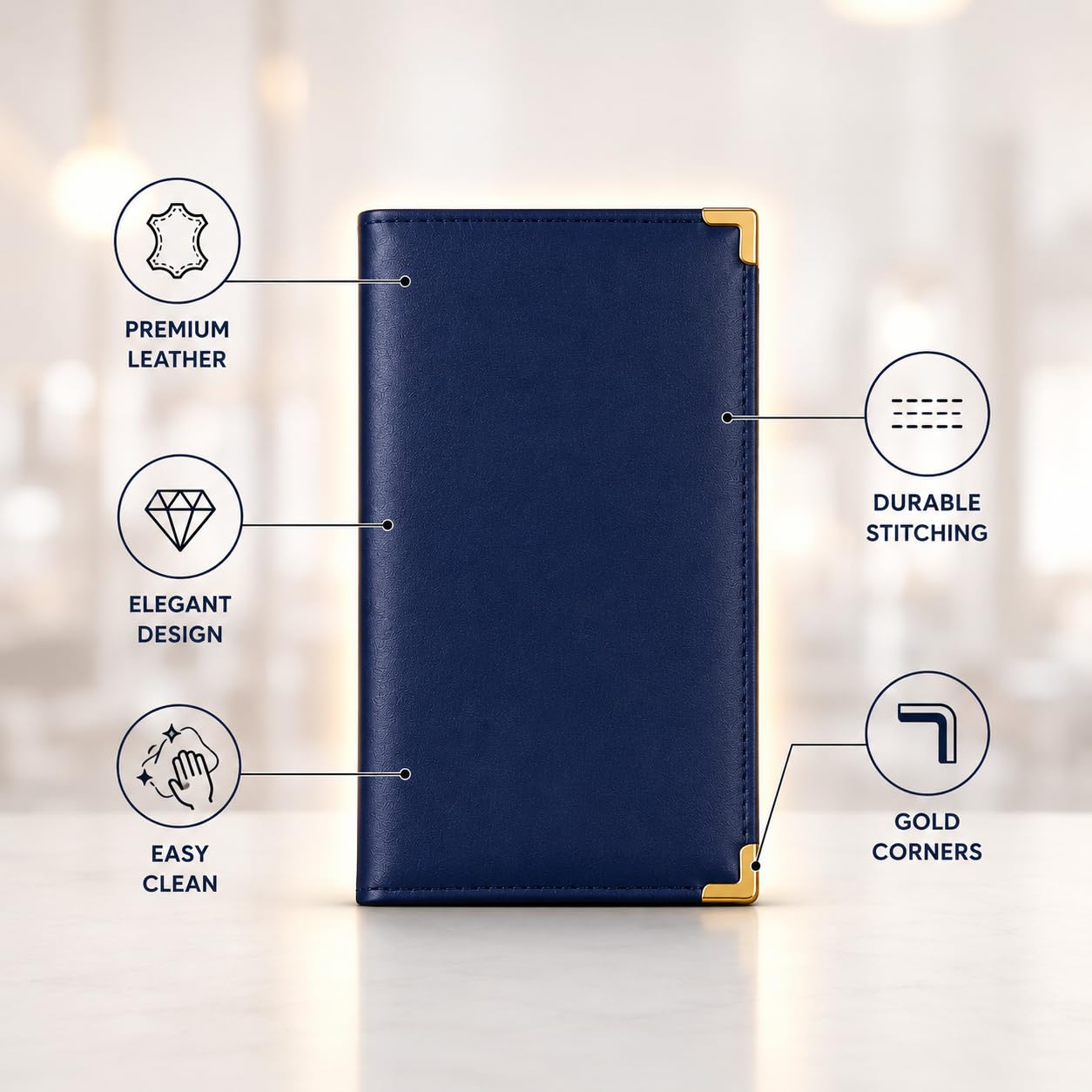 Gurubhai Equipments Bill Folder for Restaurant & Café Receipt Presenter with Thank You Print – Durable Menu & Receipt Holder for Hotels, Dine-In & Billing
