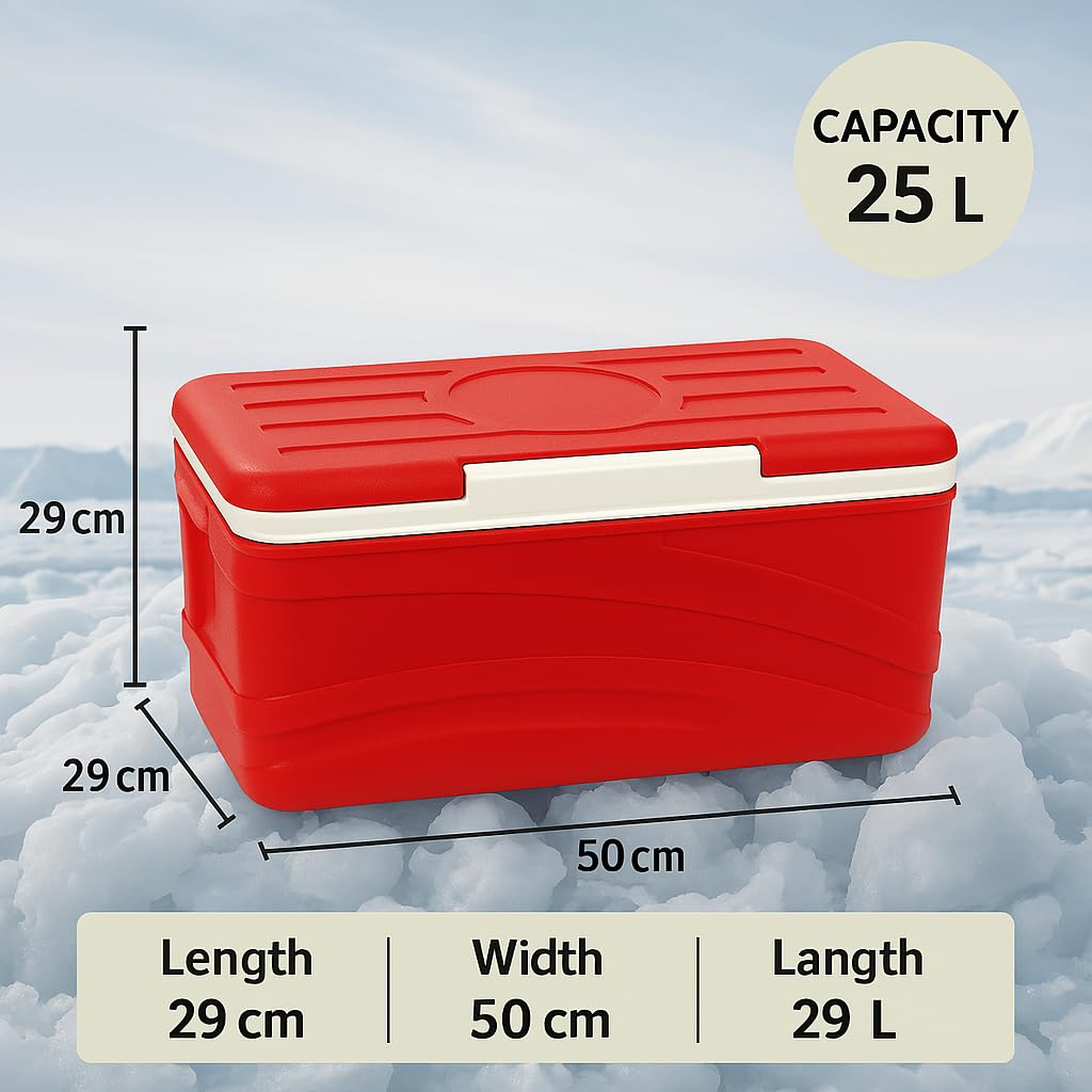 Gurubhai Equipments Ice Box Heavy Duty Insulated Ice Cooler Box for Travel, Camping, Picnic, Medical Use – Insulated Chiller Ice Box – Keeps Ice Cold for Hours