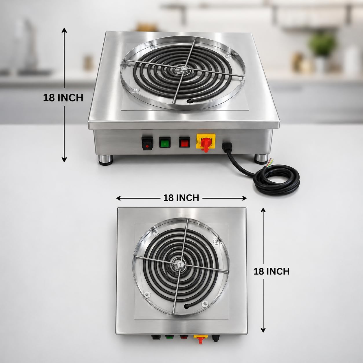 GURUBHAI EQUIPMENTS 4000W Commercial Flat Induction Stove | Induction Cooktop | Induction Chulha for Restaurant Hotel Catering Buffet Cloud Kitchen