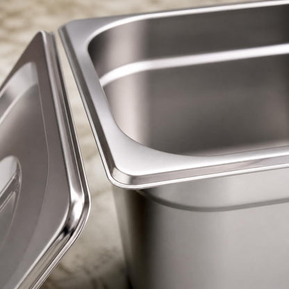 GURUBHAI EQUIPMENTS GN Pan 1/6 Size – 150mm (6" Deep) Stainless Steel Gastronorm Food Container with Lid | Commercial Kitchen, Hotel & Restaurant Use | Durable & Rust-Resistant