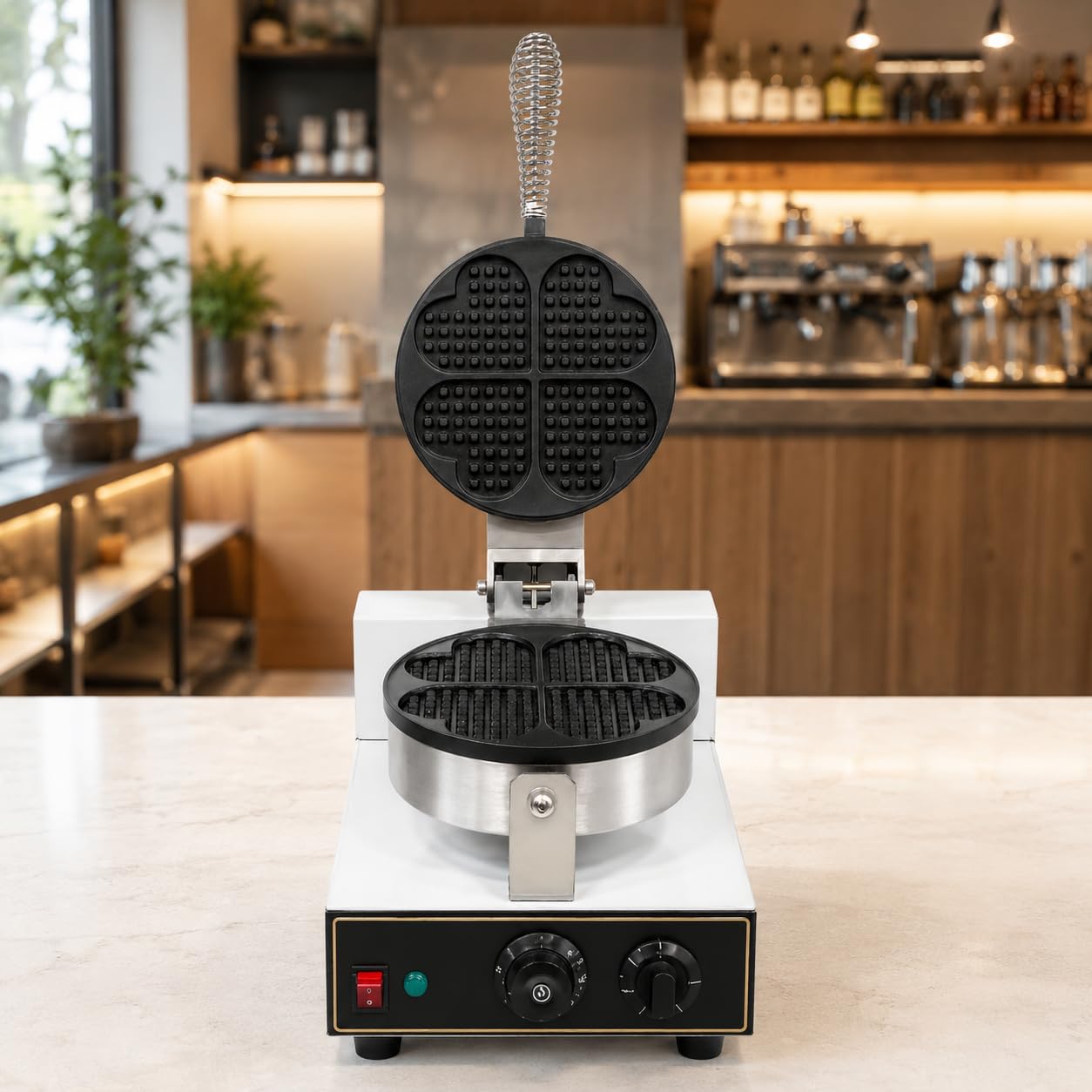 Gurubhai Equipments Commercial Waffle Maker Machine, Electric Belgian Waffle Baker, Professional Waffle Machine for Cafe Bakery Restaurant Food Stall