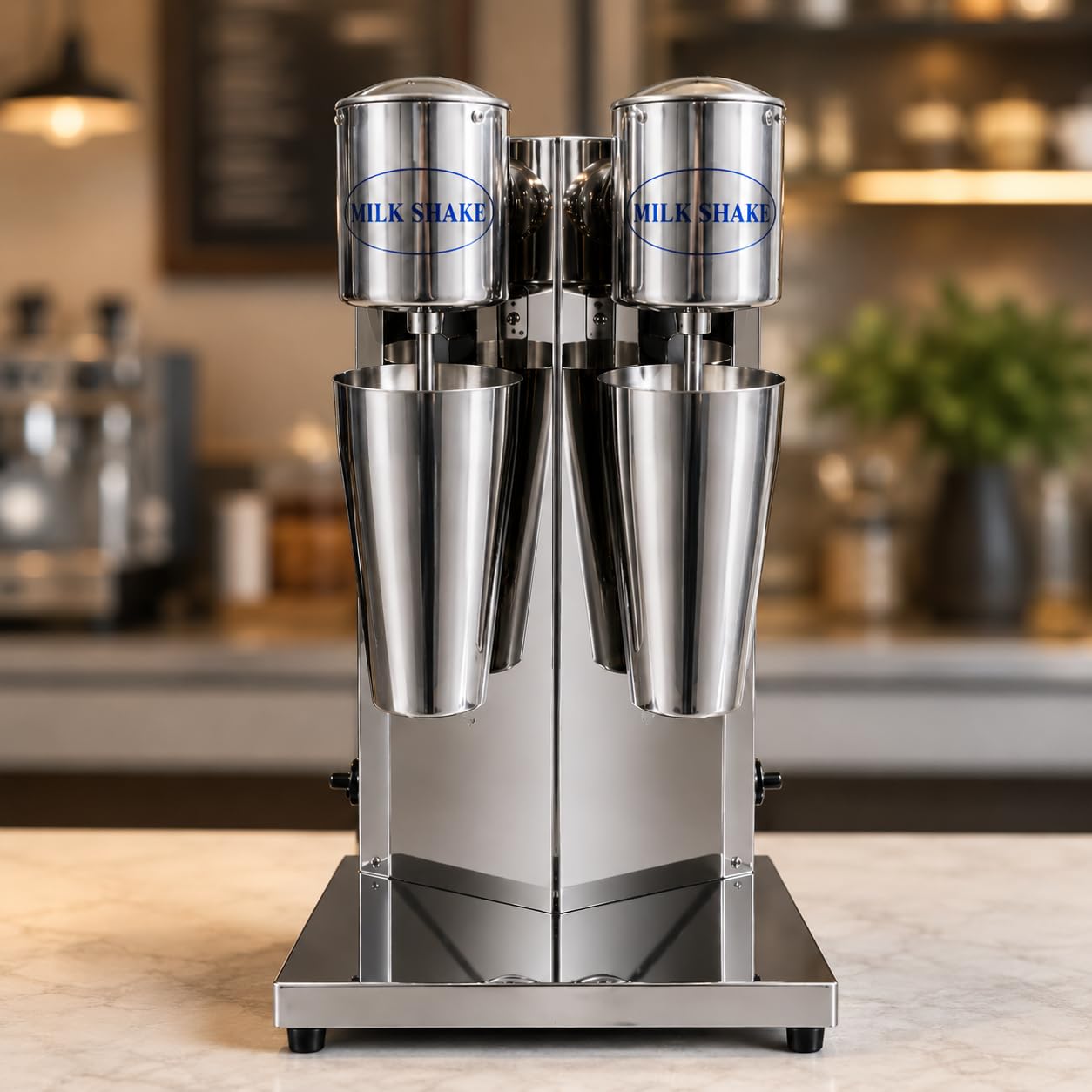 Gurubhai Equipments Commercial Milkshake Maker | Heavy-Duty Double Mixer | Electric Blender Machine with Mixing Cups for Milkshakes, Smoothies, and Drinks