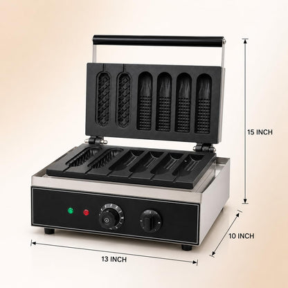 Gurubhai Equipments Corn Hot Dog Waffle Machine, Commercial Electric Corn Dog Maker, Professional Hot Dog Baker for Cafe Bakery Restaurant