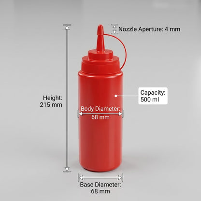 GURUBHAI EQUIPMENTS Ketchup Sauce Bottles | Commercial Squeeze Dispensers for Restaurants, Hotels, Cafeterias & Home Use | Reusable Plastic Bottle for Tomato Sauce, Chutney