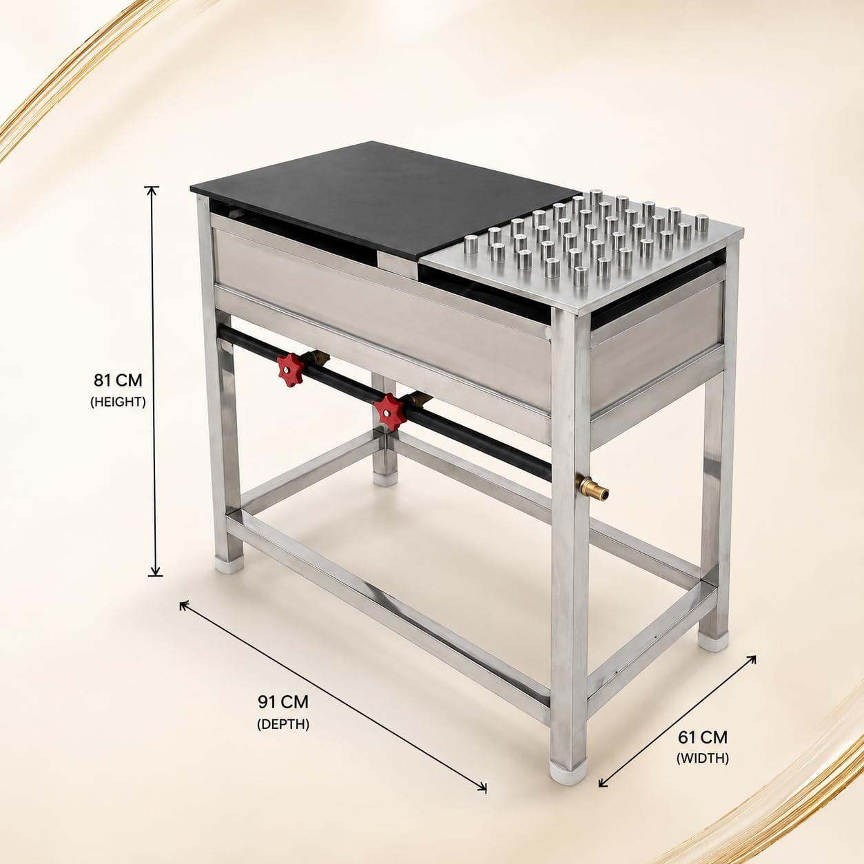 Gurubhai Equipments Stainless Steel Roti Bhatti – Commercial Gas Roti Bhatti for Hotel & Restaurant Use | Heavy-Duty Roti Cooking Bhatti with Bullet Burner for Tandoor & Kitchen Use
