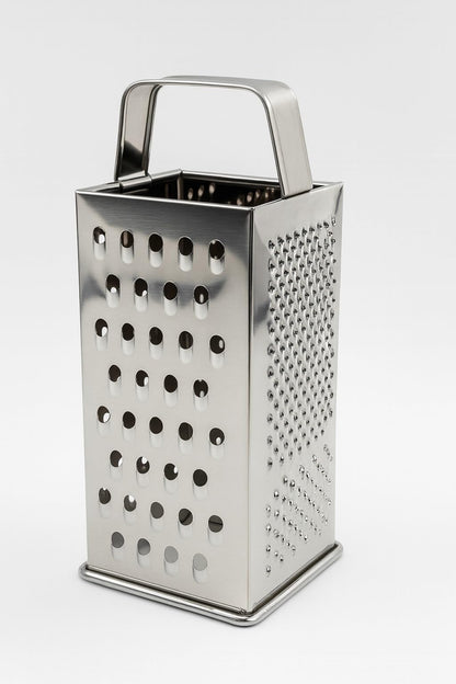 Gurubhai Equipments Stainless Steel Hand Grater with Ergonomic Handle | Multipurpose Vegetable, Cheese & Fruit Grater for Kitchen Use | Durable & Easy-to-Clean Flat Grater