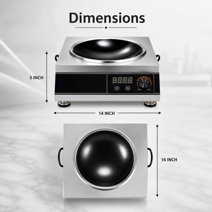 Gurubhai Equipment Commercial Induction Cooktop | Flat Induction Stove with Temperature Control | Heavy Duty Commercial Induction for Restaurant, Hotel & Catering Kitchen
