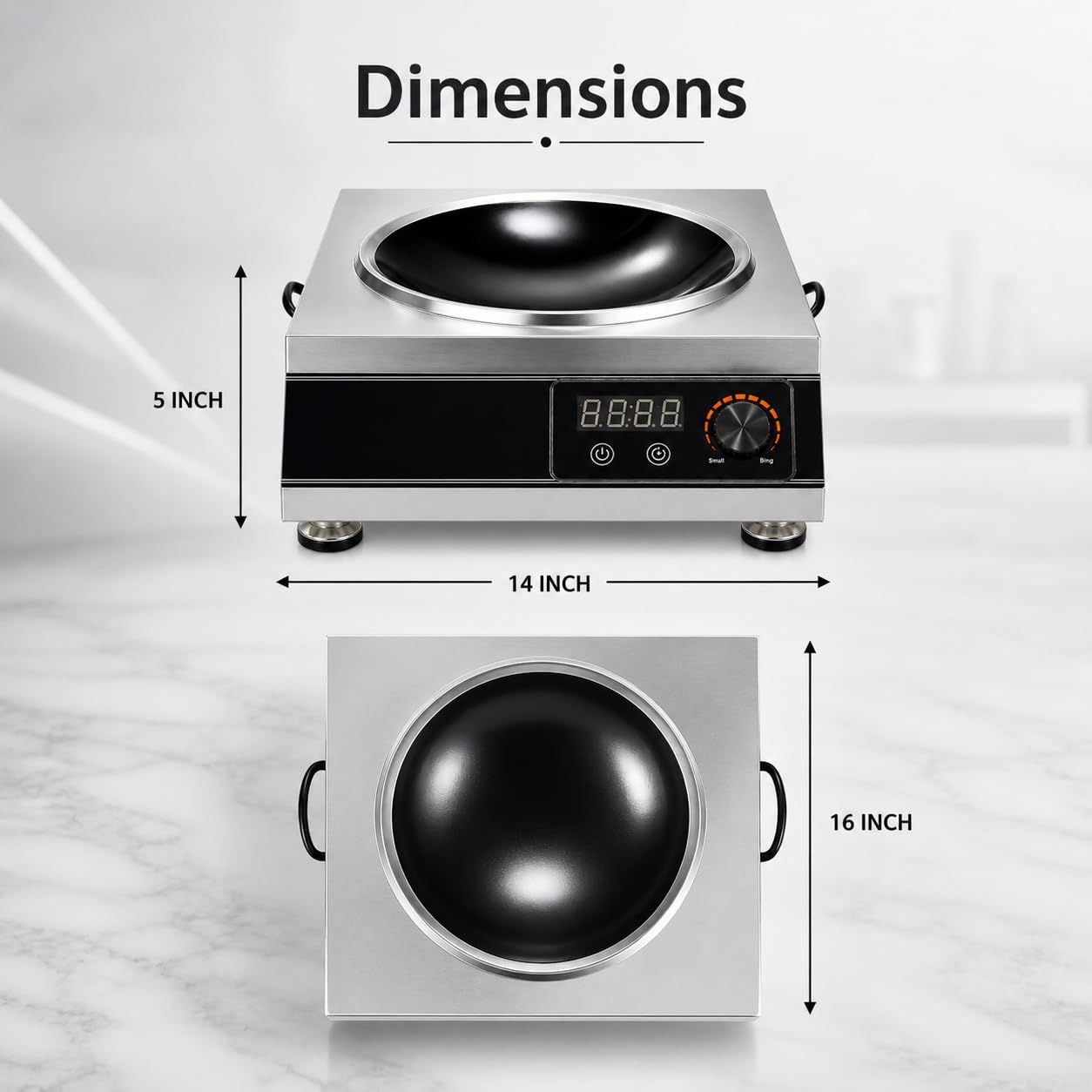 GURUBHAI EQUIPMENTS Commercial Induction Cooktop | Flat Induction Stove with Temperature Control | Heavy Duty Commercial Induction for Restaurant, Hotel & Catering Kitchen