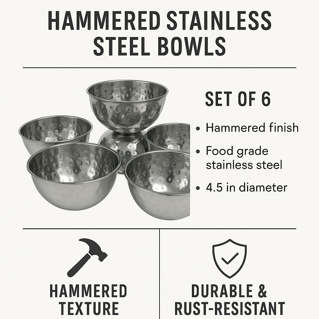 GURUBHAI EQUIPMENTS Spice Serving Bowls with Tray for Dining Table, Home, Restaurant & Hotel Use