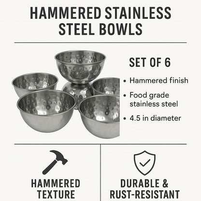 GURUBHAI EQUIPMENTS Spice Serving Bowls with Tray for Dining Table, Home, Restaurant & Hotel Use