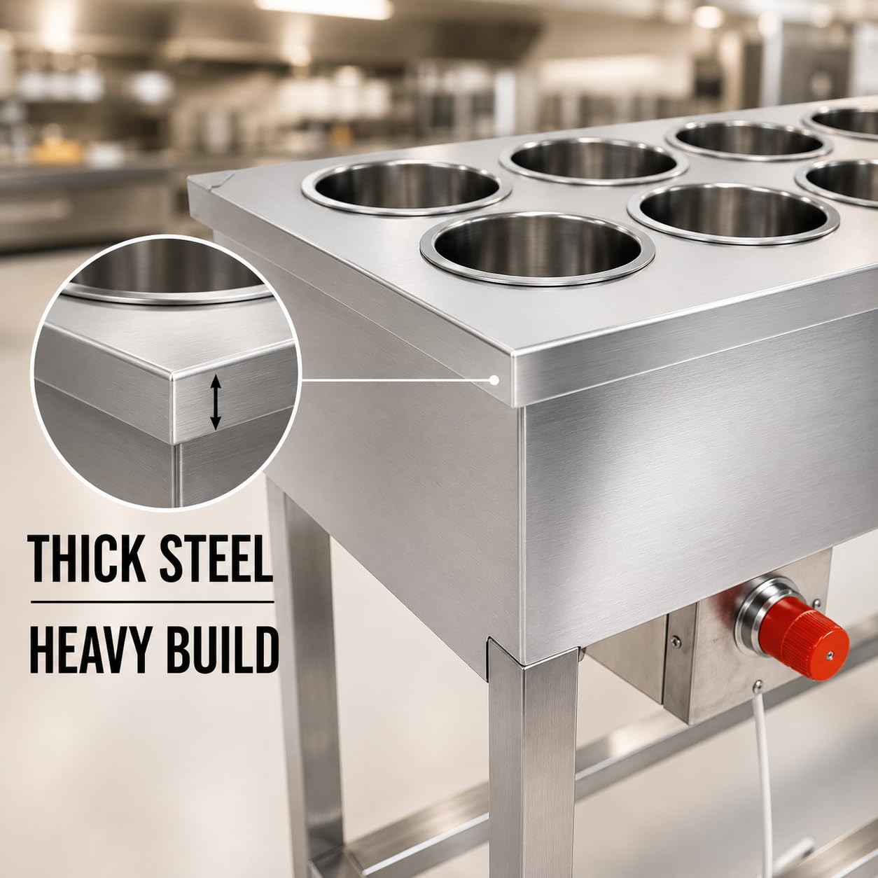 Gurubhai Equipments Electric Bain Marie Commercial Food Warmer Steam Table Buffet Counter for Restaurant Catering