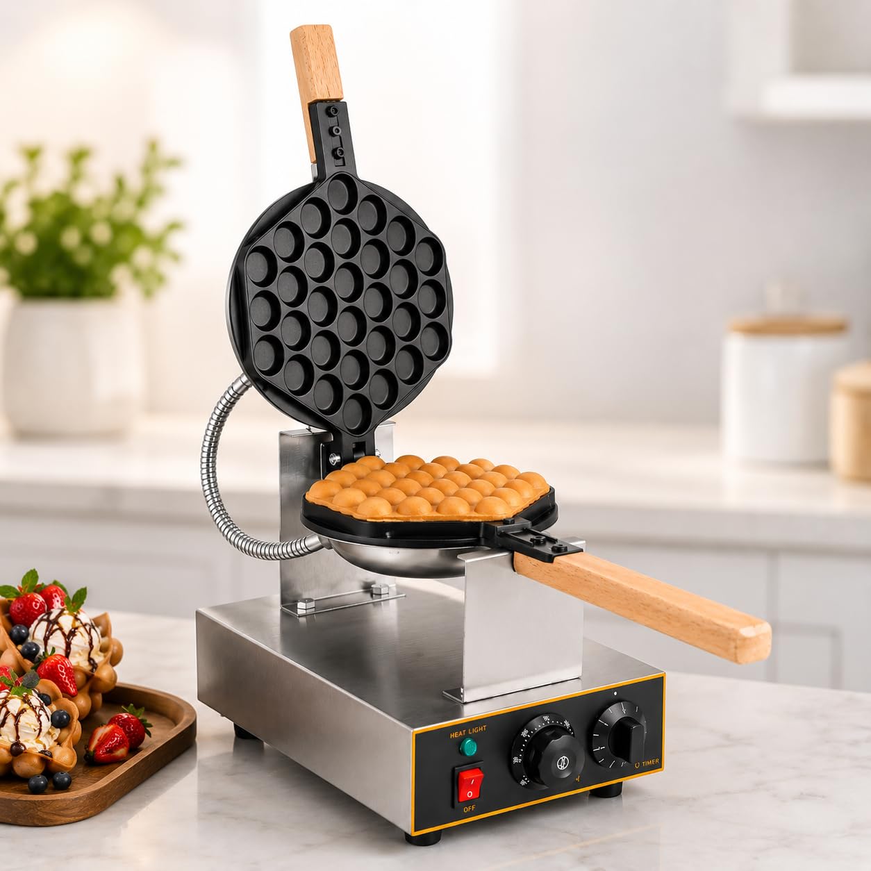 Gurubhai Equipments Commercial Waffle Maker Machine, Electric Belgian Waffle Baker, Professional Waffle Machine for Cafe Bakery Restaurant Food Stall
