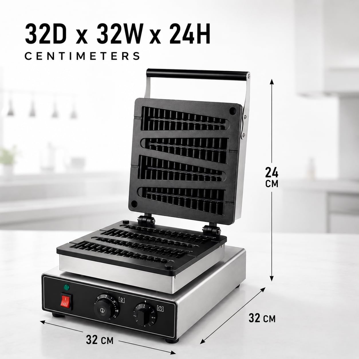 Gurubhai Equipments Commercial Waffle Maker Machine, Electric Belgian Waffle Baker, Professional Waffle Machine for Cafe Bakery Restaurant Food Stall