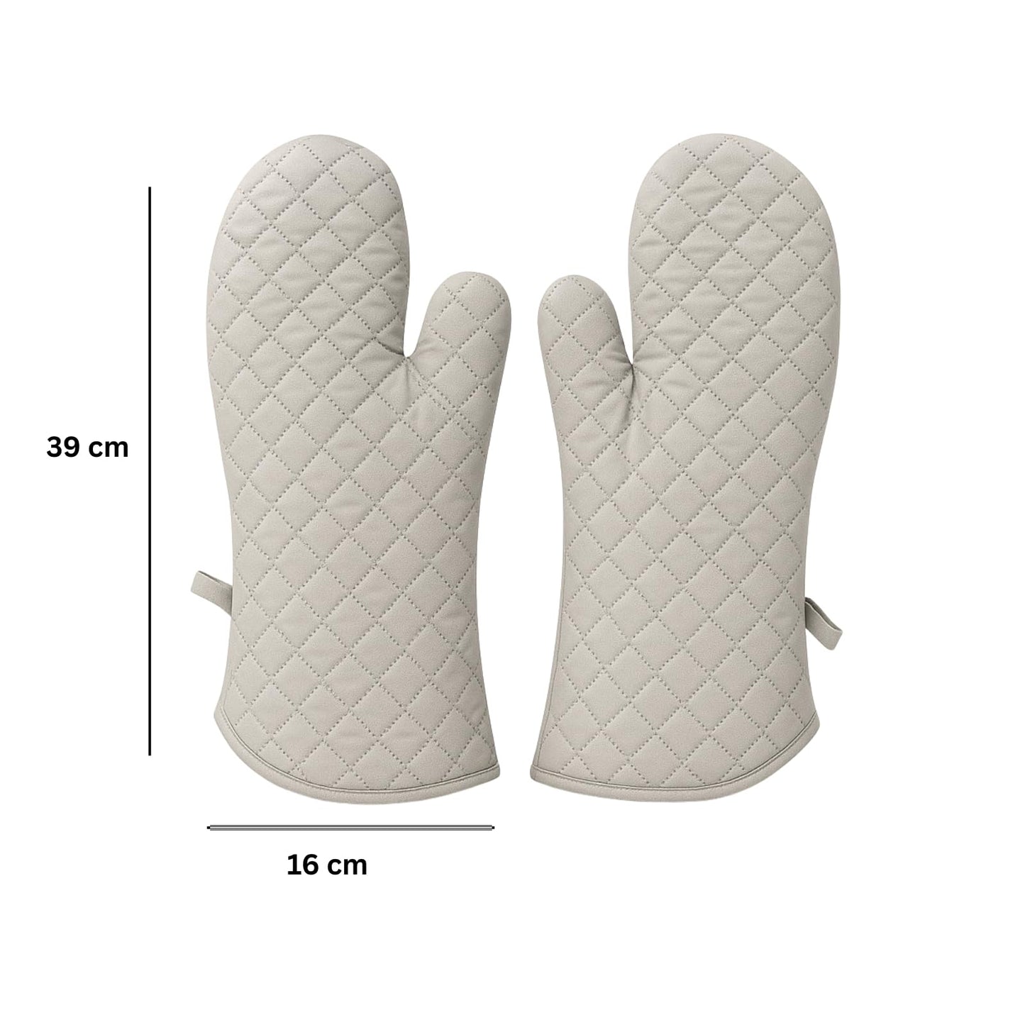 Gurubhai Equipments Oven Mitts/Oven Gloves – Heat Resistant Quilted Cotton Oven Glove for Kitchen | Extra Thick, Non-Slip Hand Gloves for Baking, Cooking & BBQ – Grey (1 Pair)