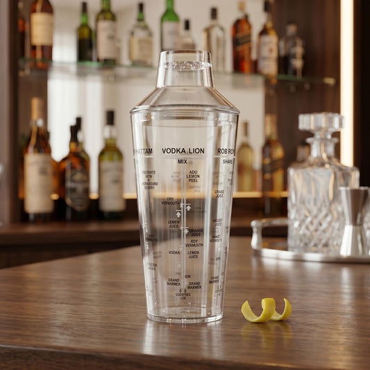 Gurubhai Equipments ABS Cocktail Shaker with Built-in Strainer & Leakproof Seal Clear Cocktail Mixer for Margaritas Martinis Mocktails Home Bar Accessories