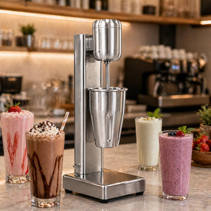 Gurubhai Equipments Commercial Milkshake Machine 280W Electric | Single Jar Stainless Steel Milk Shake Mixer with 750 ml Glass | Heavy Duty Milkshake Blender for Cafes, Juice Centers & Restaurants