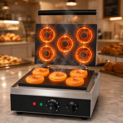Gurubhai Equipments Donut Waffle Machine, Commercial Electric Waffle Maker Machine, Professional Donut Waffle Baker for Cafe Bakery Restaurant